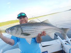 Striped Bass fish, big smiles on the Hudson!